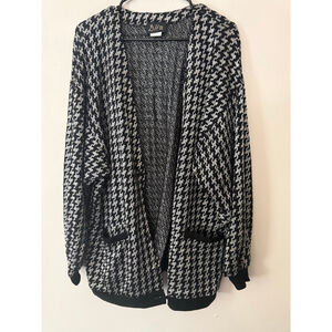 Women's D.H.I. Houndstooth Cardigan M Black White